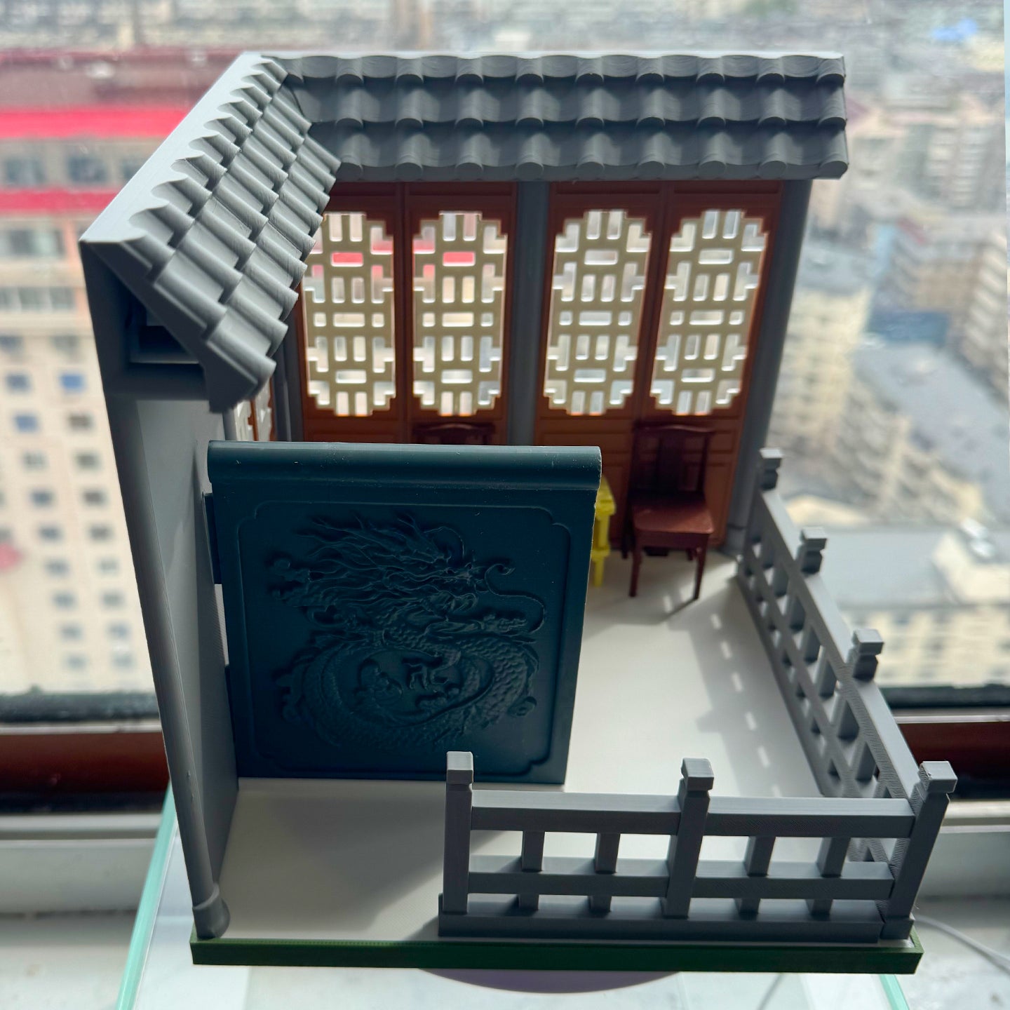 RHF121005 1/12 Chinese Courtyard Framework 3D Printing DIY Miniature Scenes 1:12 scale dollhouse miniature classical architecture