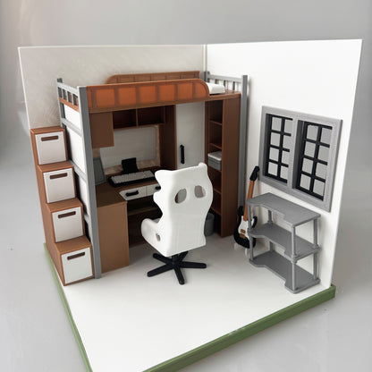 RHF1012 Summer Retreat Hut 3D Printing DIY Miniature Scenes Dollhouse Frame Creative Decorations Desktop Scenarios Mini Models 12-Inch BJD OB Doll