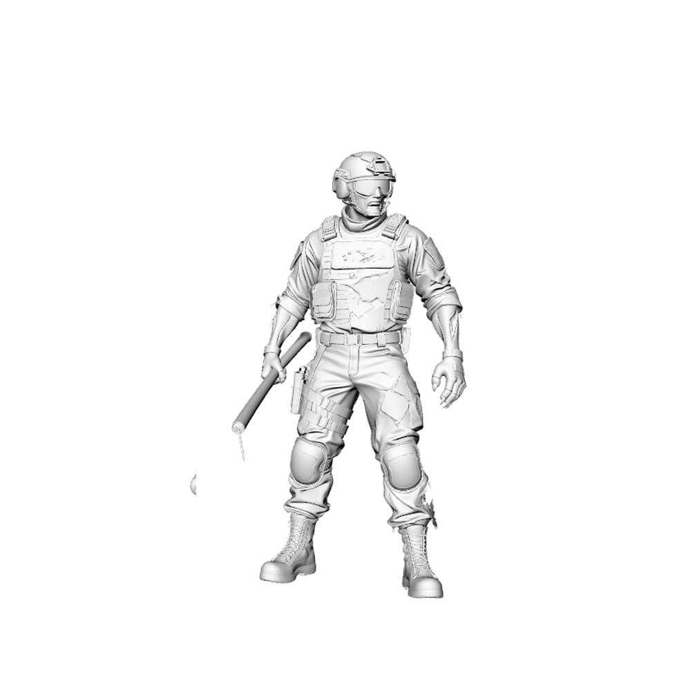 MRY-SFW LYGR309 3D Printed Police Station Zombie Figures Set - Patrol SWAT Female Officer Detective Auxiliary Police Unpainted Model Kit