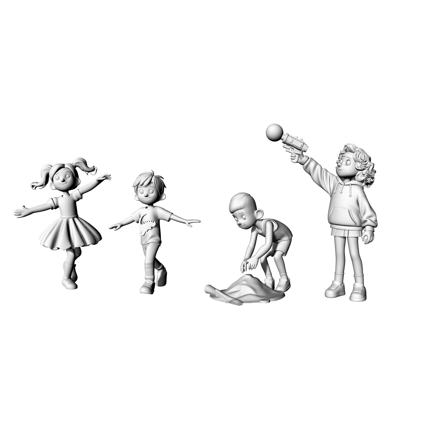 Yao's Studio LYTR077  Cute Playground Kids 3D Print Model Set | DIY Figurines for Desk Decor & Gifts 1set