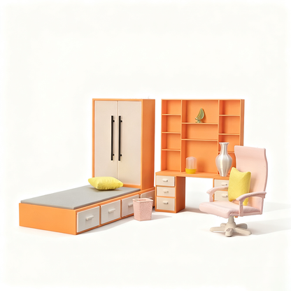 LYTP121002 1/12 Spring Kissed Moments Spring guest room 3D Printing DIY Miniature Scenes Dollhouse Creative Decorations Desktop Scenarios Mini Models 12-Inch BJD OB Doll