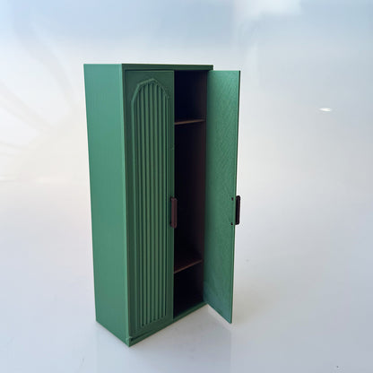 RHF12207  Green Double Door Wardrobe  Dollhouse Miniature 3D Printed