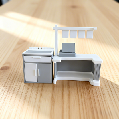 RHF12241 Fruit Platter Table Checkout Counter 3D printing DIY miniature scenes dollhouses creative ornaments desktop scenes and miniature models for BJD and OB dolls fruit platter table checkout counter