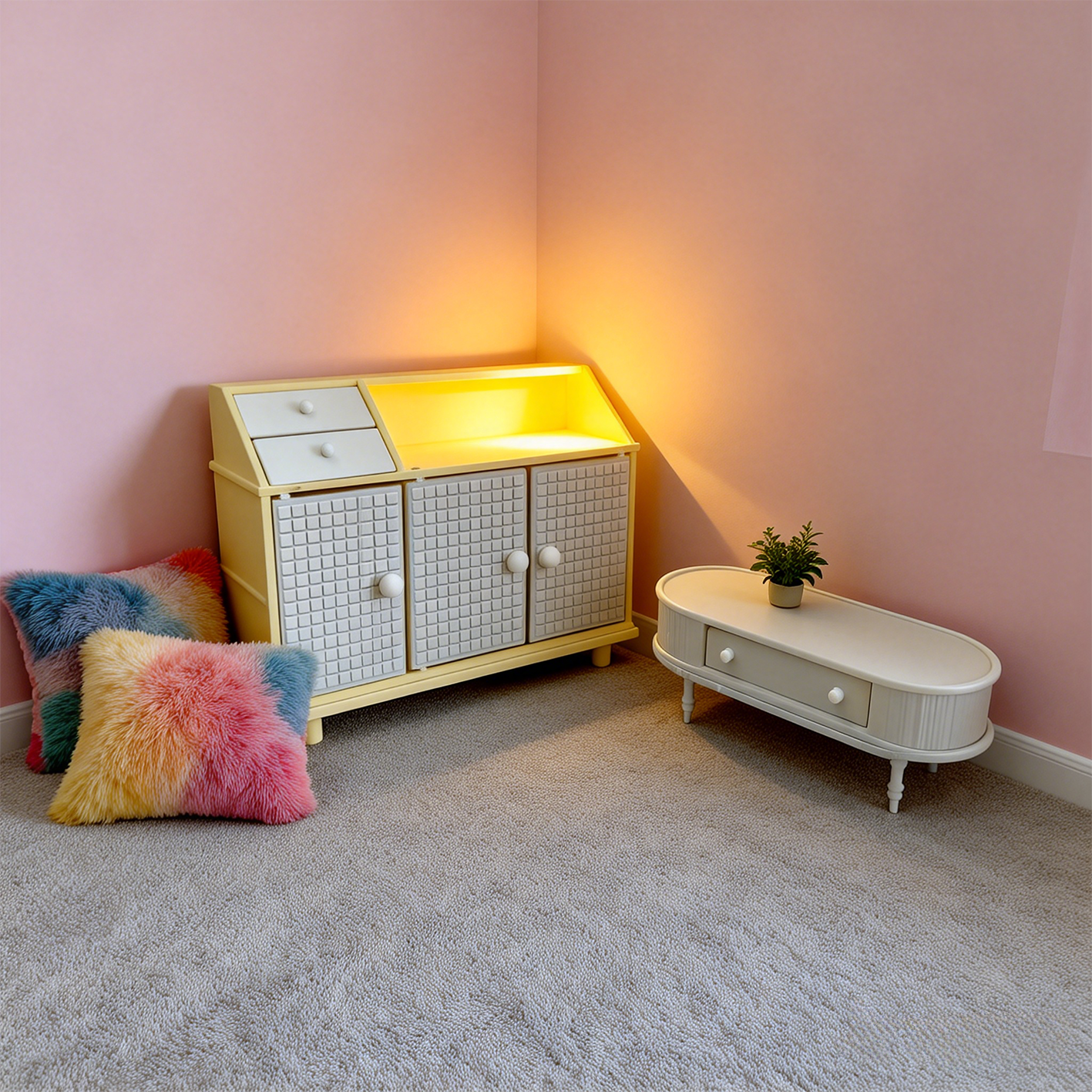 RHF240 Tea Cabinet Coffee Table 3D printing DIY miniature scenes dollhouses creative ornaments desktop scenes and miniature models for BJD and OB dolls tea cabinet coffee table