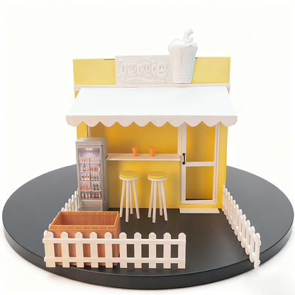LYTP1024 Chug Chug Water Bar? 3D Printing DIY Miniature Scenes Dollhouse Creative Street View Desktop Scenarios Mini Models 12-Inch BJD OB Doll