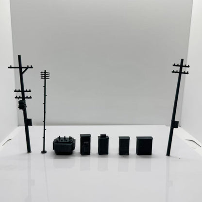 Yao's Studio LYTS085 3D Printed Model Industrial Equipment Set Utility Pole Transformer Electric Tower High-Voltage Electrical Box