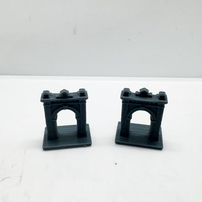 LYTS172 3D Printed European Retro Archway Model - Miniature Railway Scene Decor Ornament