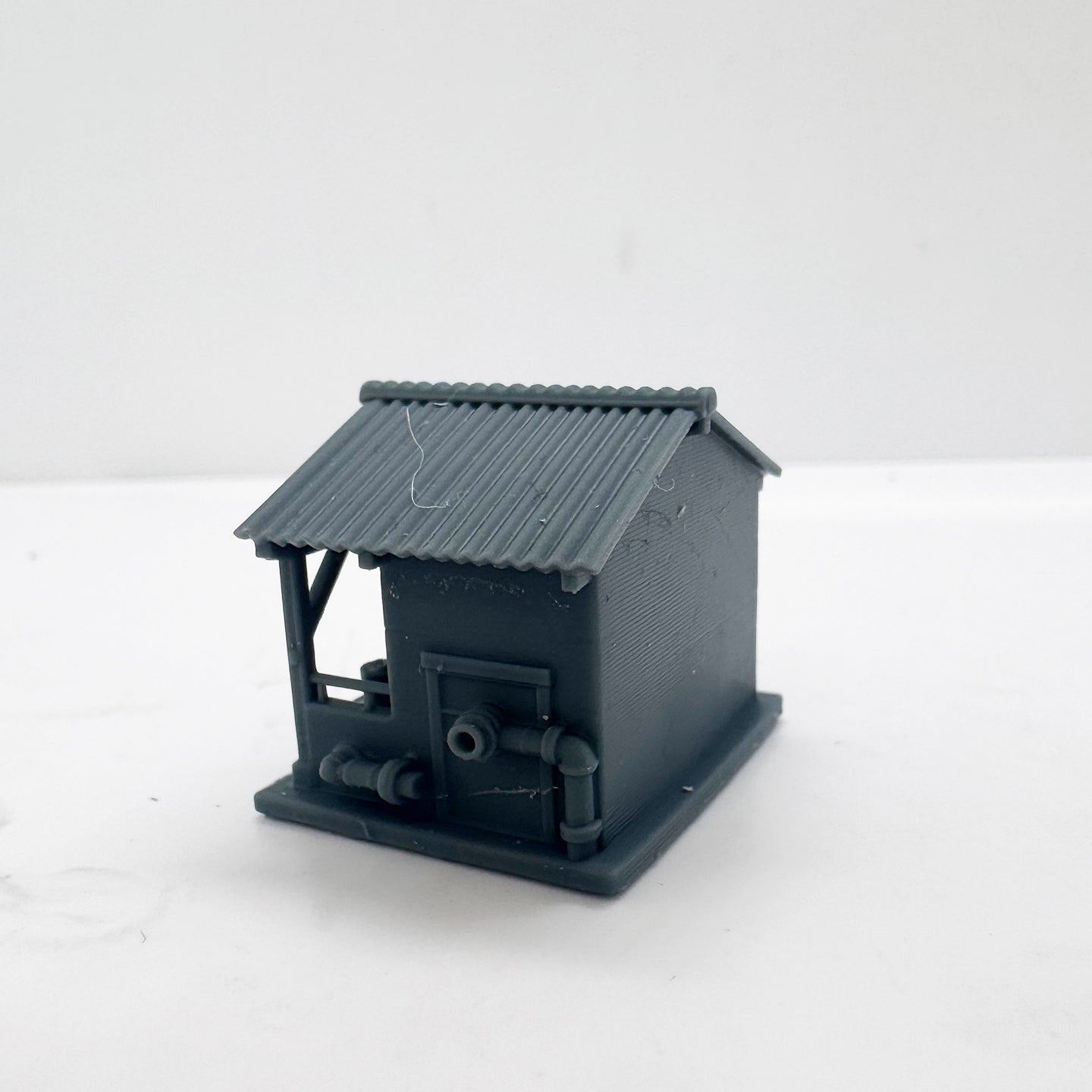 LYTS183 3D Printed Industrial-Style Railroad Pump House Miniature Model - Railroad Diorama