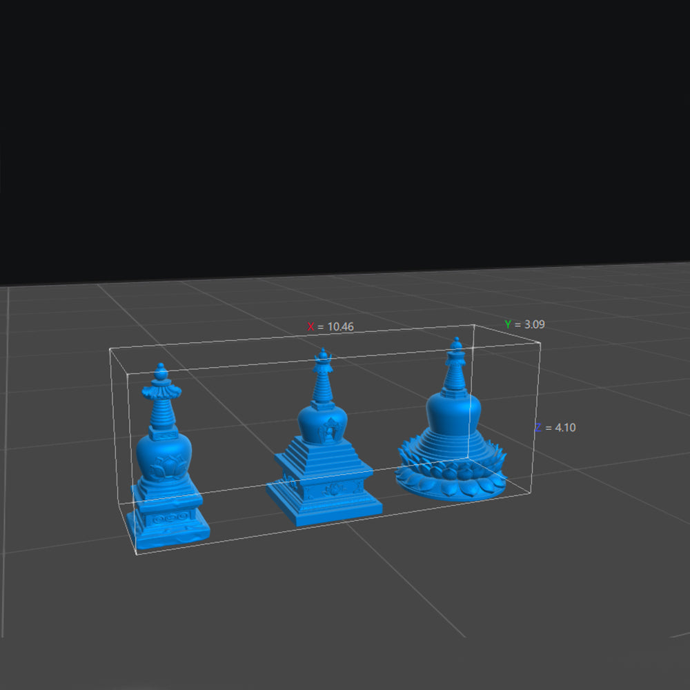 MRY-SFW LYTS508 3D Printed Chinese Tibetan Stupa Set, Unpainted White Resin, Miniature Model Ancient Architecture Garden Diorama Accessories