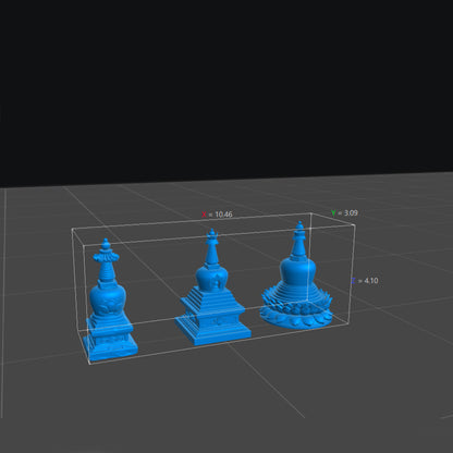 MRY-SFW LYTS508 3D Printed Chinese Tibetan Stupa Set, Unpainted White Resin, Miniature Model Ancient Architecture Garden Diorama Accessories