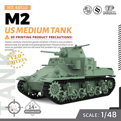 SSMODEL 510 Military Armoured Model Kit US M2 Medium Tank
