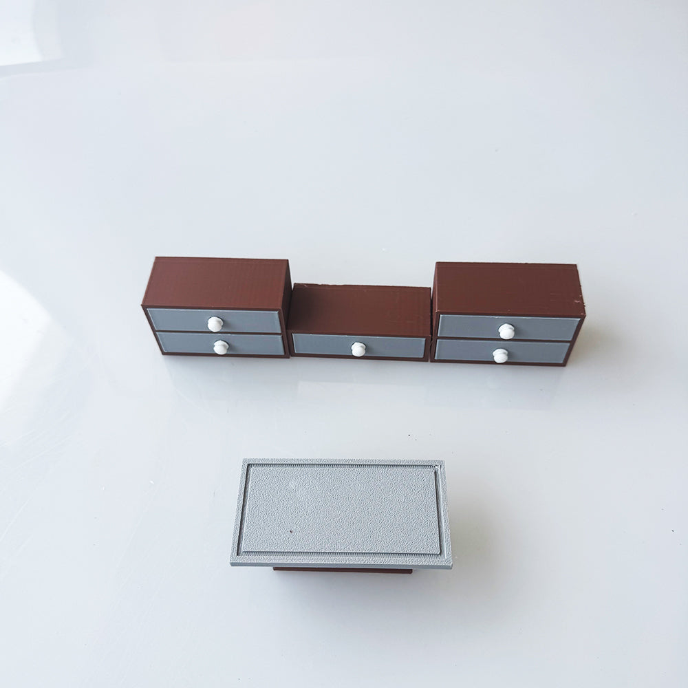 RHF12205 Miniature Tea Table Storage Cabinet 3D Printing DIY Miniature Scenes Dollhouse