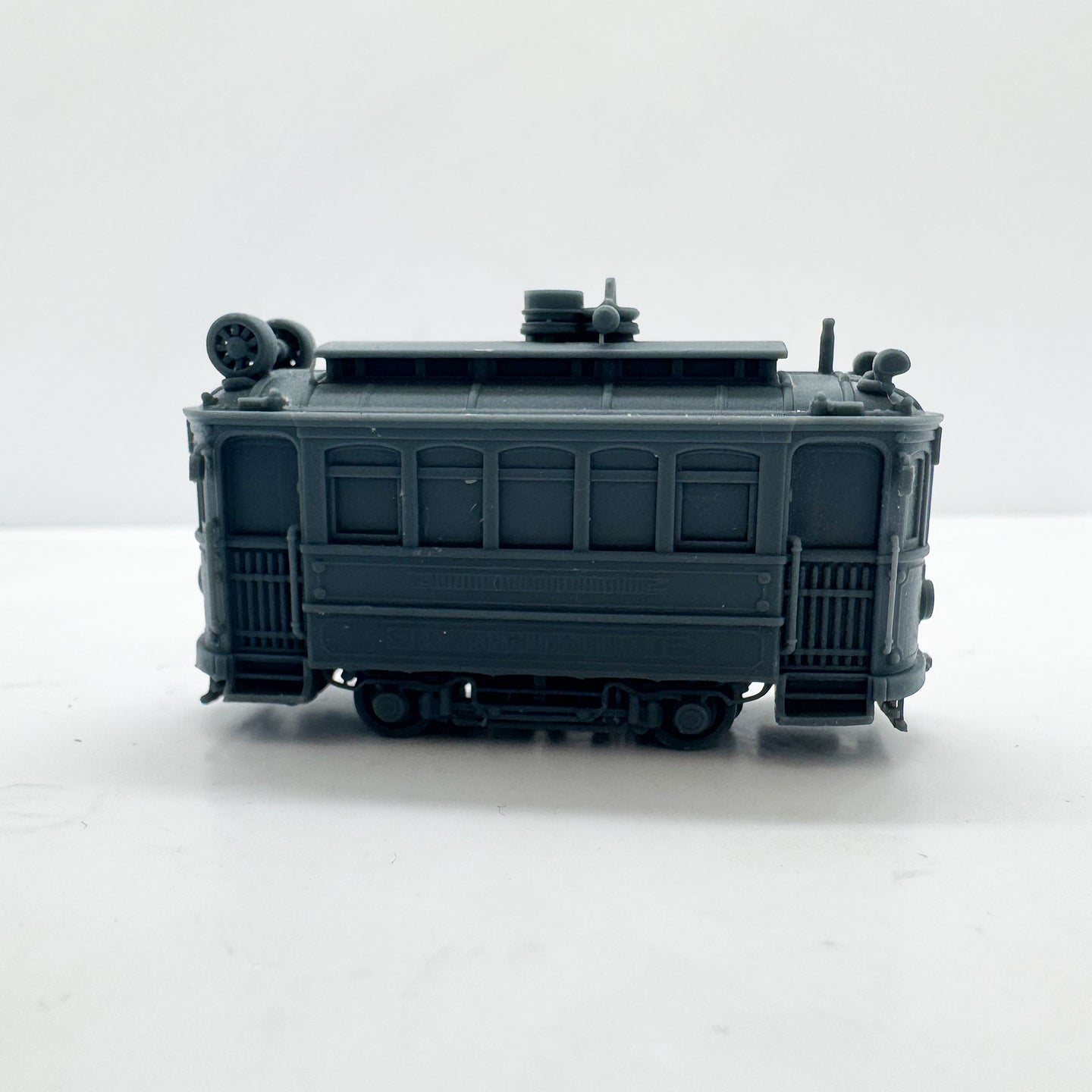LYTS181 3D Printed Vintage Tram Miniature Model - Train Diorama Highly Detailed Ornament