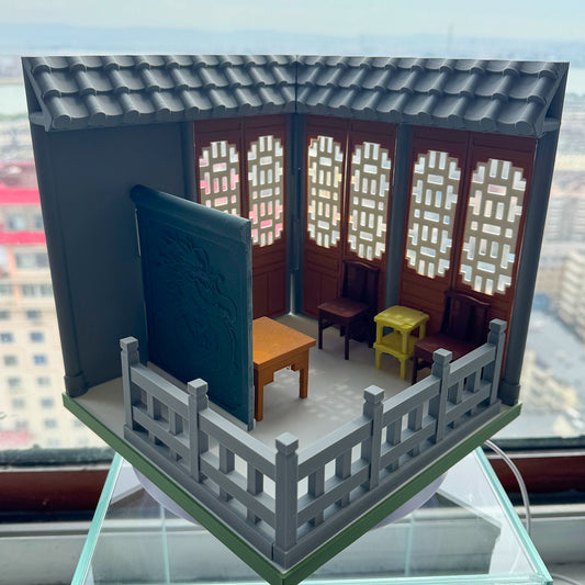 RHF121005 1/12 Chinese Courtyard Framework 3D Printing DIY Miniature Scenes 1:12 scale dollhouse miniature classical architecture