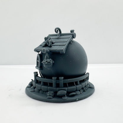 LYTS178 3D Printed Pomelo-Shaped Fairy House - Whimsical Fantasy Style Miniature Scene Decoration