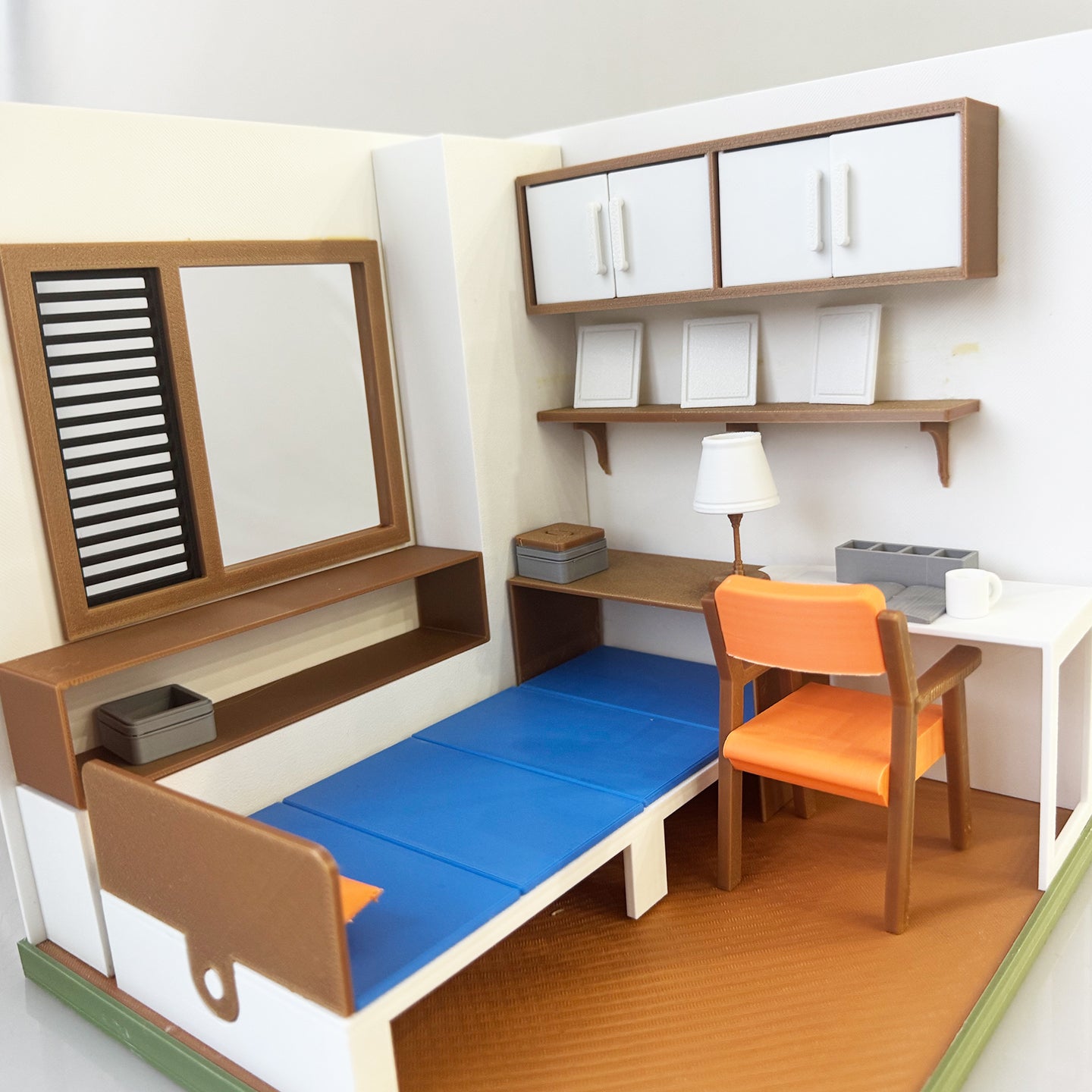 RHF121019 Writing Bedroom 3D Printing DIY Miniature Scenes Dollhouse Frame Creative Decorations Desktop Scenarios Mini Models BJD OB Doll