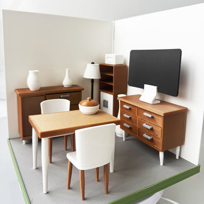 RHF121024 Drawing Room 3D Printing DIY Miniature Scenes Dollhouse Frame Creative Decorations Desktop Scenarios Mini Models