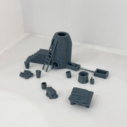 Yao's Studio LYTS091 Miniature Ancient Smelting And Casting Scene Ancient Blacksmith Shop Old-Fashioned Blacksmith Store