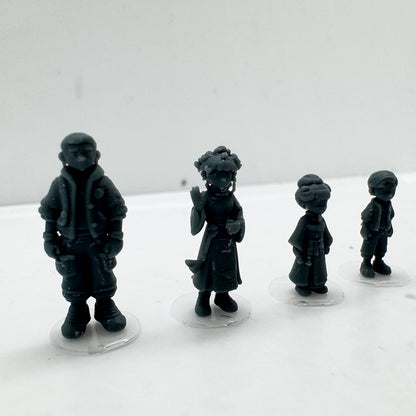 MRY-SFW LYTS140 3D Printed Chinese Style & Modern Mix 4Pcs Figures Anime Character Model Set for Collection Diorama HO Scale
