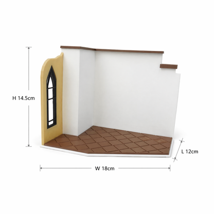 RHF0412 Street Corner Shop Miniature Framework Open Space Body Multi-scenario Adaptation Desktop Ornament Creative DIY Hut Dollhouse Background House Model Home Background