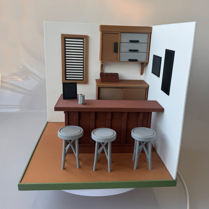 RHF121020 Wine Counter 3D Printing DIY Miniature Scenes Dollhouse Frame Creative Decorations Desktop Scenarios Mini Models BJD OB Doll