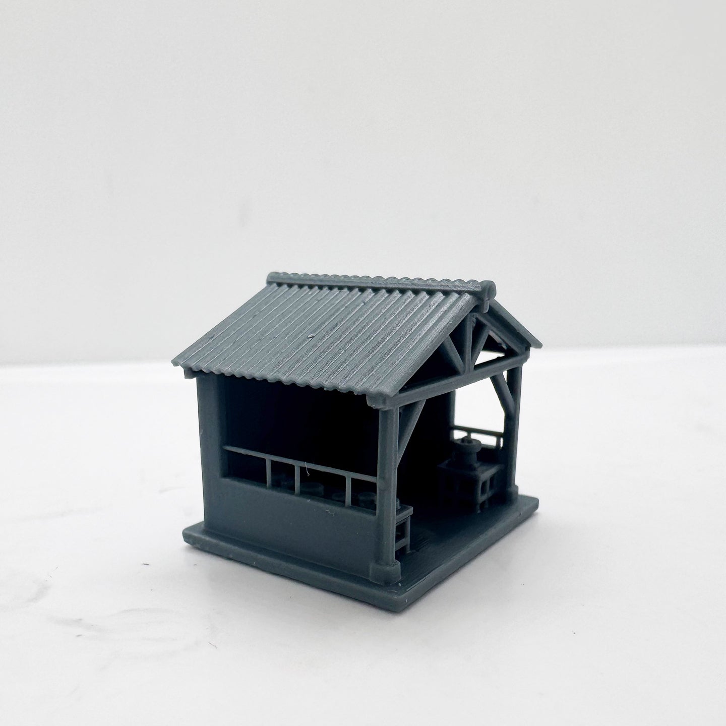 LYTS183 3D Printed Industrial-Style Railroad Pump House Miniature Model - Railroad Diorama
