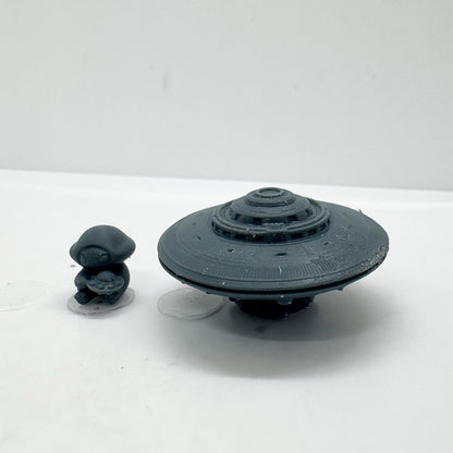 LYTS166 3D Printed Cute Alien UFO Set - Sci-Fi Miniature Model
