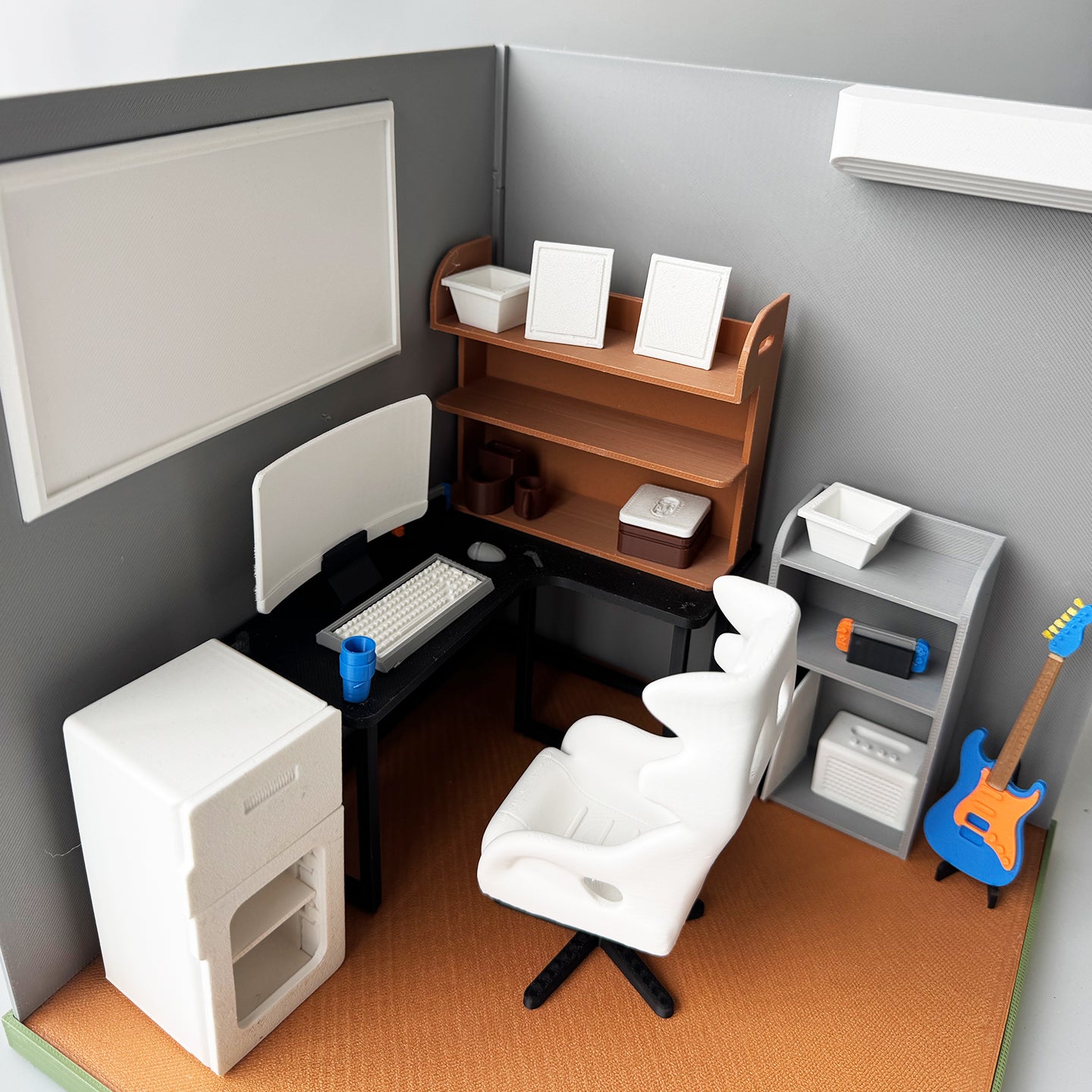 RHF121010 1/12 Esports House 3D Printing DIY Miniature Scenes Dollhouse Frame Creative Decorations Desktop Scenarios Mini Models 12-Inch BJD OB Doll