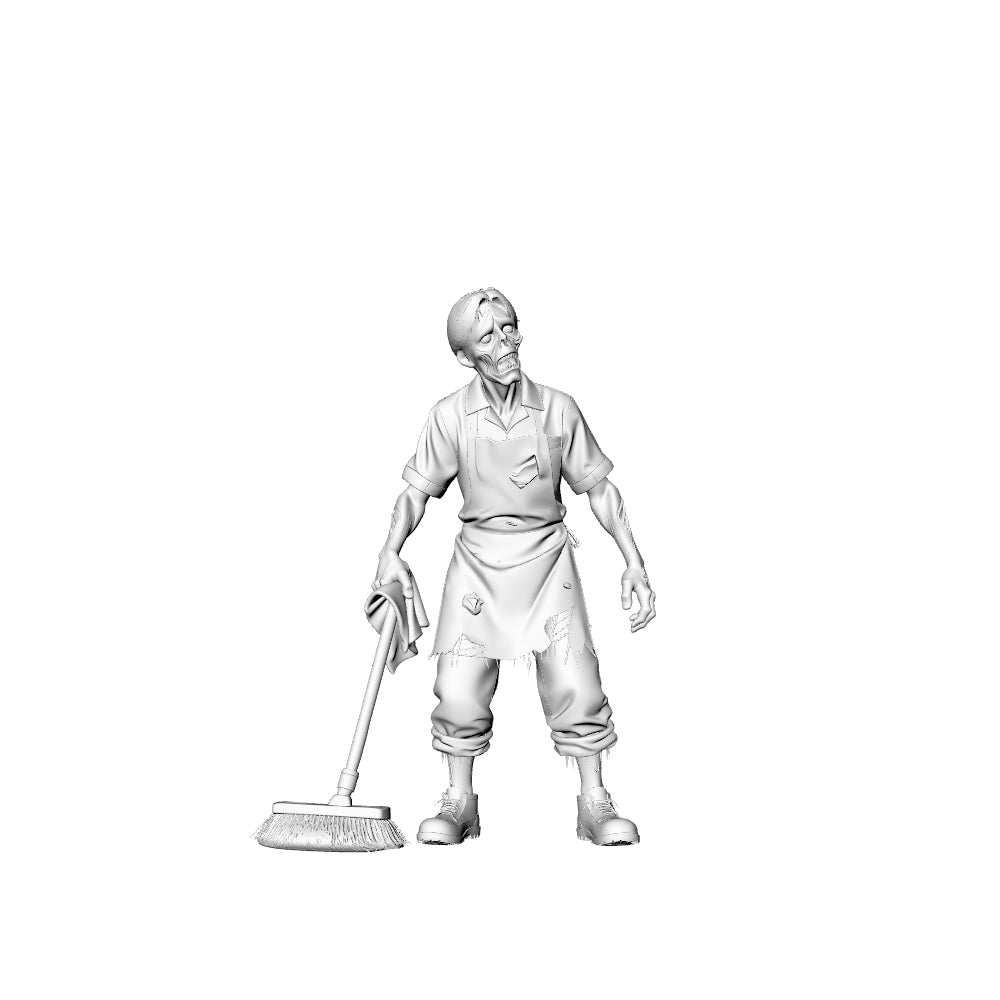MRY-SFW LYGR321 3D Printed Canteen Staff Zombies Set - Cook, Baker, Server, Cleaner Unpainted Model Kit