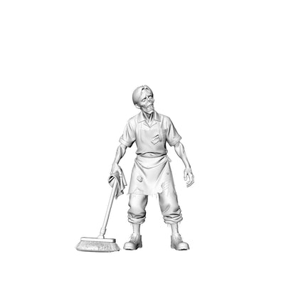 MRY-SFW LYGR321 3D Printed Canteen Staff Zombies Set - Cook, Baker, Server, Cleaner Unpainted Model Kit