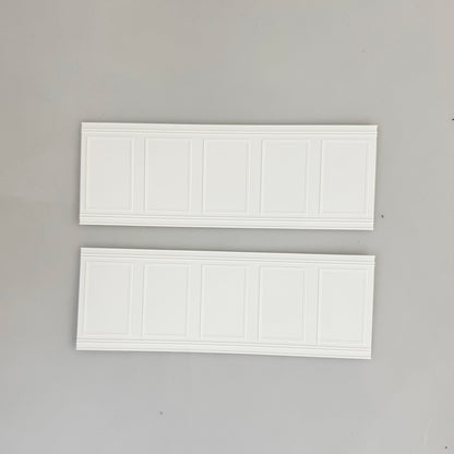 RHF12072B 1/12 Chair Rail 3D Printed Miniature Dollhouse Wainscoting - French Style Wall Panel Skirting Board Trim for 1/12 Scale Dollhouses (Customizable Decor Parts)