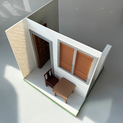 RHF1011 Summer Retreat Hut 3D Printing DIY Miniature Scenes Dollhouse Frame Creative Decorations Desktop Scenarios Mini Models 12-Inch BJD OB Doll