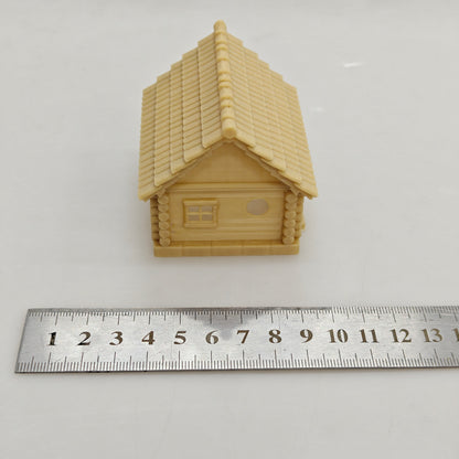 RHF0426 Farm-style bird-keeping wooden house with round windows Desktop Ornament Sand Table Architecture Architectural Model Miniature House Small-scale Landscaping