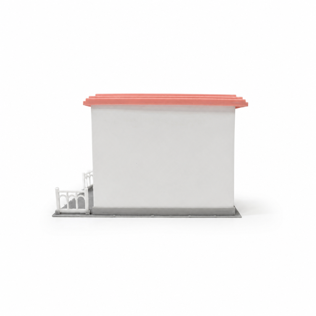RHF0399 Miniature Gable-Roof Shop Base, Open-Side Empty Room for Dollhouse Desktop Ornament Creative DIY Hut Dollhouse Background House Model Home Background Miniature Model
