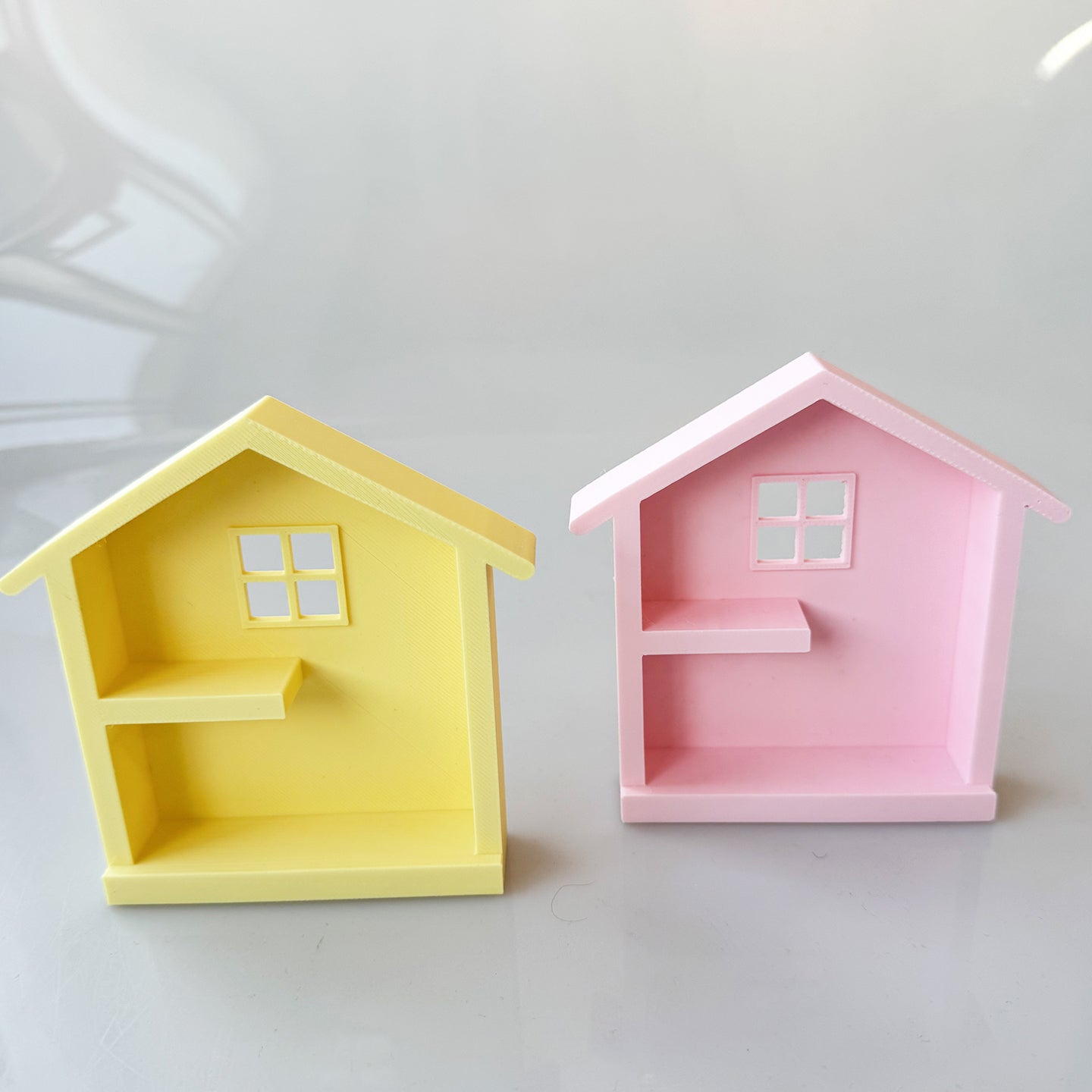 RHF-216 Mini House Storage Rack 3D Printed Miniature House Display Stand for Blind Box Figurines - DIY Creative Handmade Display Cabinet Eco-Friendly Material Storage Rack