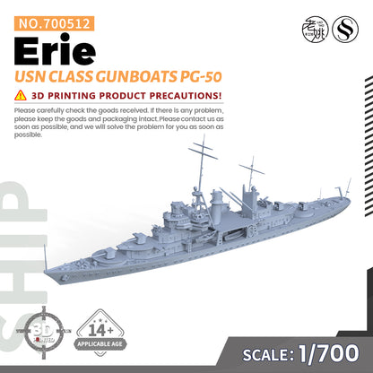 SSMODEL 512 Military Warship Model Kit US Navy Erie Class Gunboats PG-50