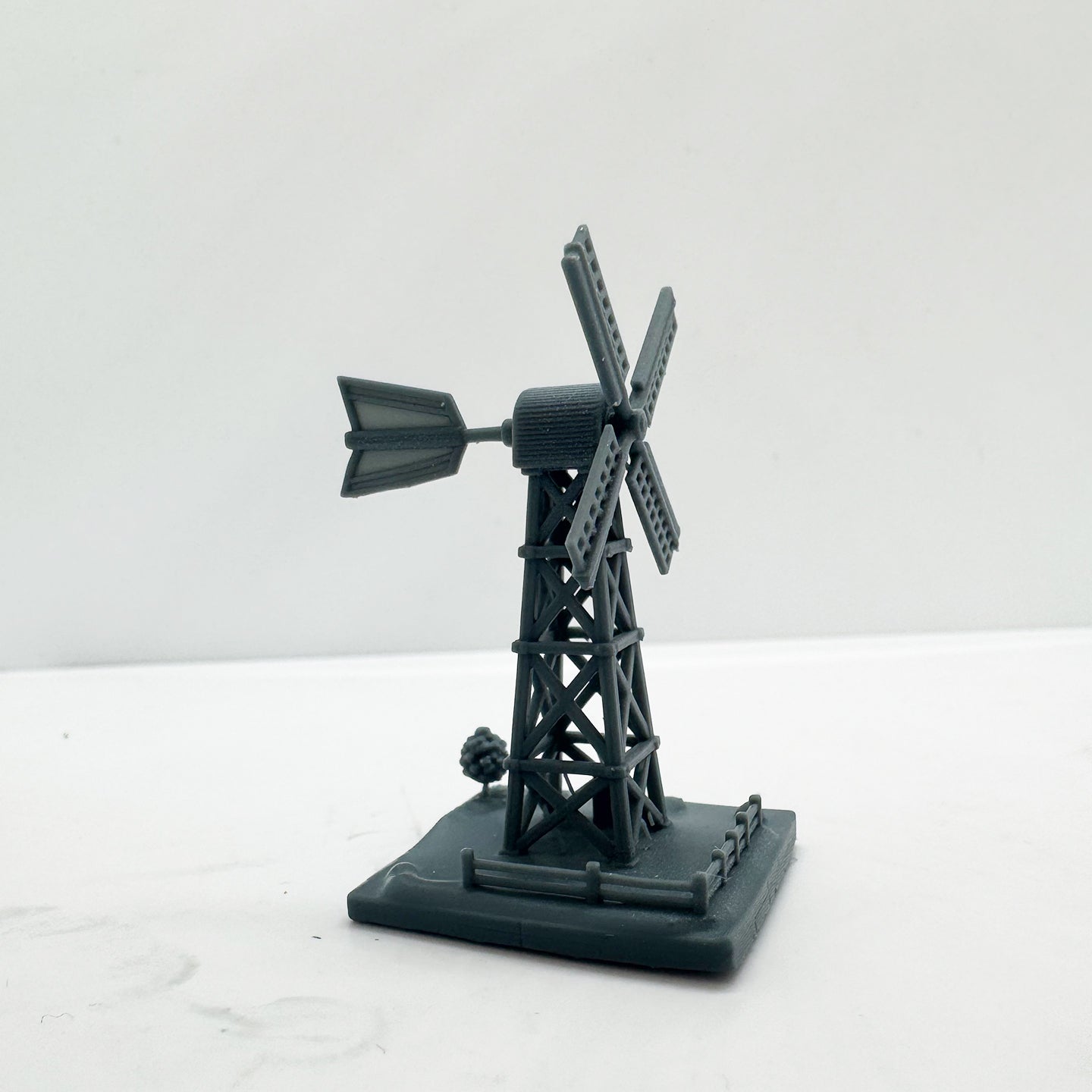 LYTS185 Old West Windmill Miniature Model - 3D Printed Railroad Scenery Accessory for Railway Dioramas