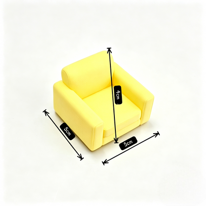 RHF373 Macaron Yellow & Pink Living Room Furniture Set Miniature Model Macaron Yellow & Pink Living Room Furniture Set Miniature Model for Dollhouse