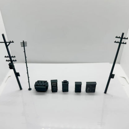Yao's Studio LYTS085 3D Printed Model Industrial Equipment Set Utility Pole Transformer Electric Tower High-Voltage Electrical Box