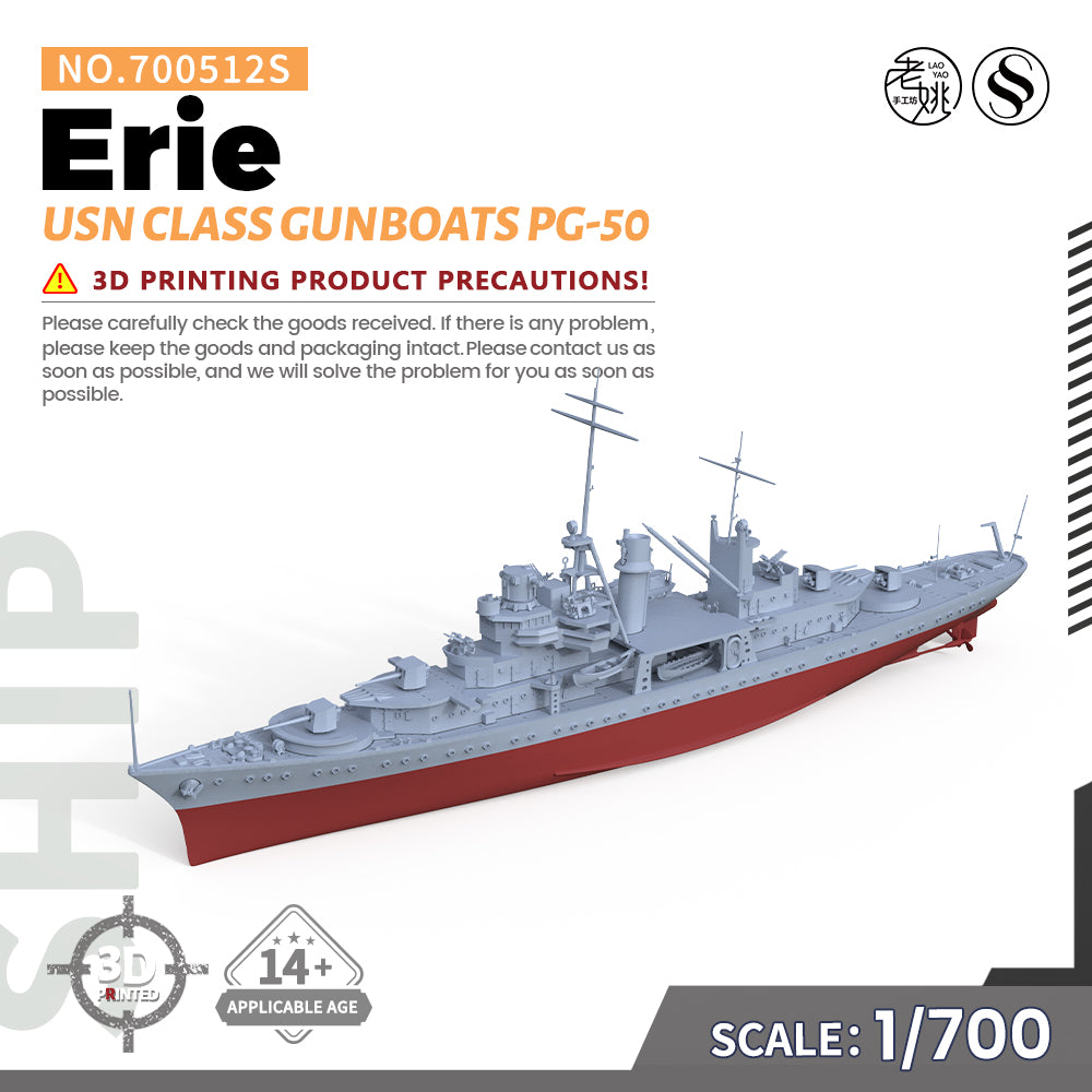 SSMODEL 512S Military Warship Model Kit US Navy Erie Class Gunboats PG-50