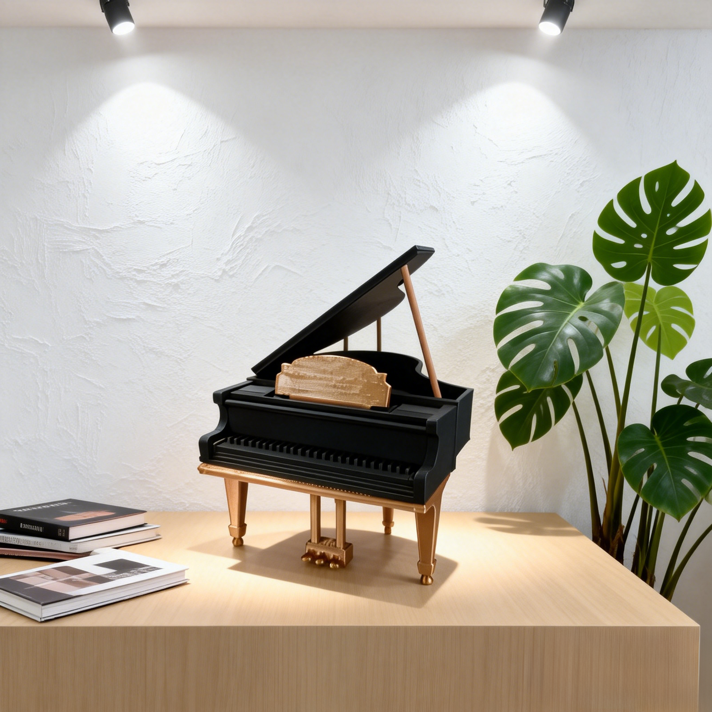 RHF12252 Triangle Piano Model 3D Printed Modern Retro Style Miniature Furniture, Triangle Piano Model - 1:12 Scale Miniature Accessory for BJD/OB Dollhouses Ideal for Dollhouse Decoration DIY Miniature Scenes and Creative Desktop Ornaments