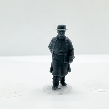 MRY-SFW LYTS141 3D Printed Republican Era Retro Market Vendor 3psc Teahouse Keeper & Peddler Figure Models for Old Street Diorama HO Scale