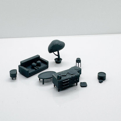 Yao's Studio LYTS078 3D Printed 3D Printed Miniature Scene Bar Interior Set Bar Counter Combo Model