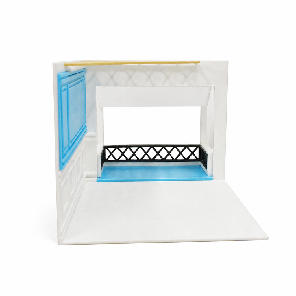 RHF0408 Casual Style Interior Base, Open-Side Empty Room for Dollhouse Desktop Ornament Creative DIY Hut Dollhouse Background House Model Home Background Miniature Model