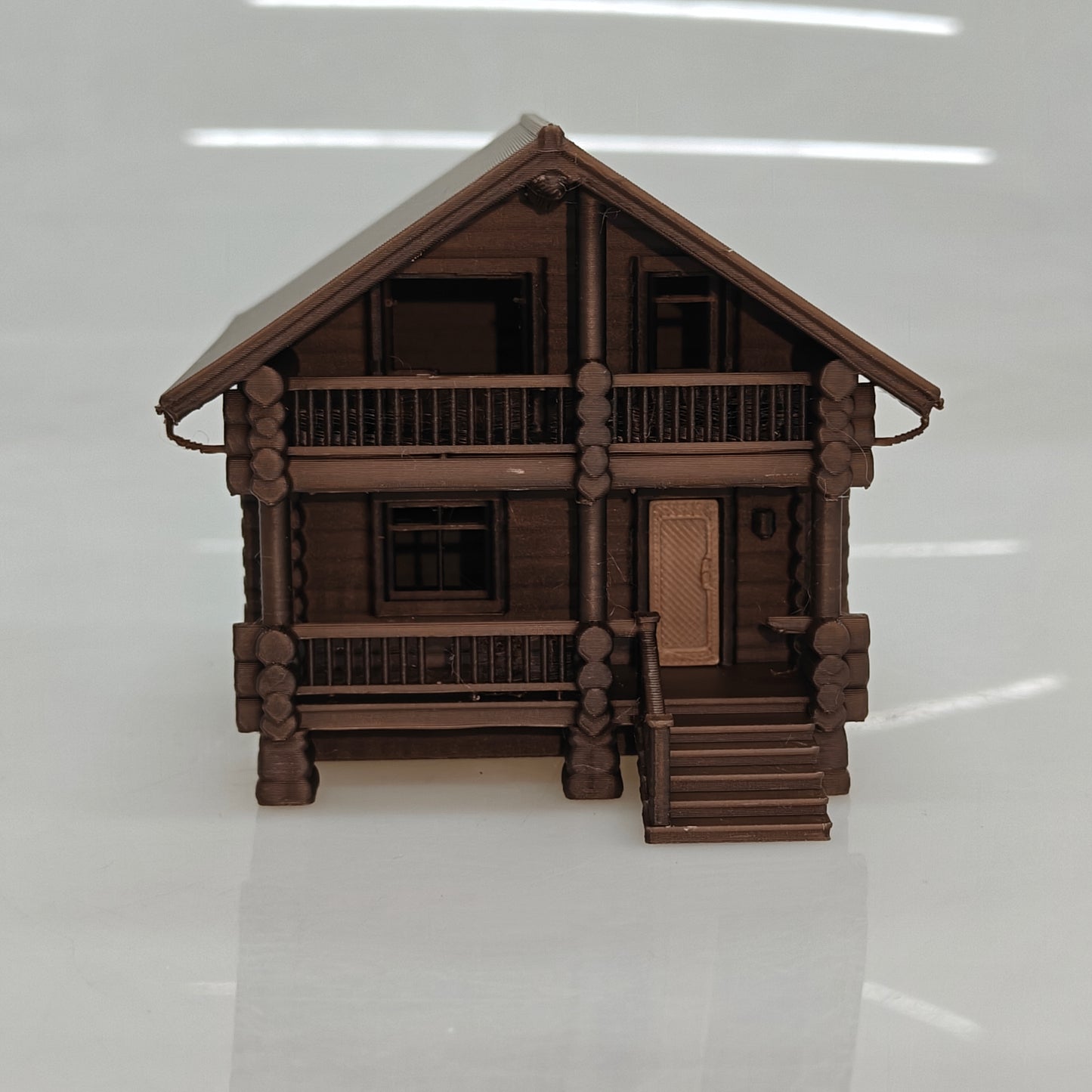 RHF0434 Small wooden house with stairs in the forest Desktop Ornament Sand Table Architecture Architectural Model Miniature House Small-scale Landscaping