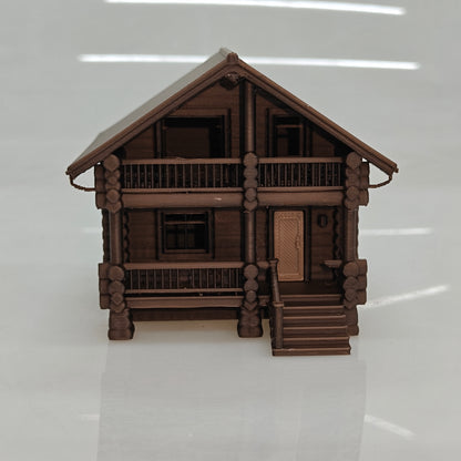 RHF0434 Small wooden house with stairs in the forest Desktop Ornament Sand Table Architecture Architectural Model Miniature House Small-scale Landscaping