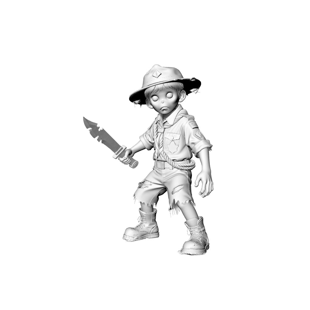 MRY-SFW LYGR301 3D Printed Chibi Zombie Miniatures, Post-Apocalyptic Kid-Style Figures for Tabletop Games & Collectibles