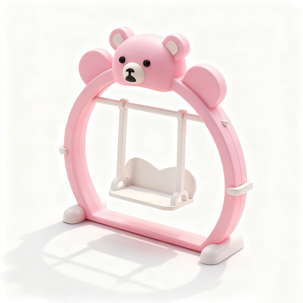 LYTP121033 1/12 Bear Swing 3D Printing DIY Miniature Scenes, Dollhouses, Creative Ornaments, Desktop Displays, Mini Models, 1/12 Scale, BJD OB Dolls