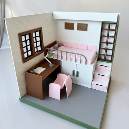 RHF1013 Summer Retreat Hut 3D Printing DIY Miniature Scenes Dollhouse Frame Creative Decorations Desktop Scenarios Mini Models 12-Inch BJD OB Doll