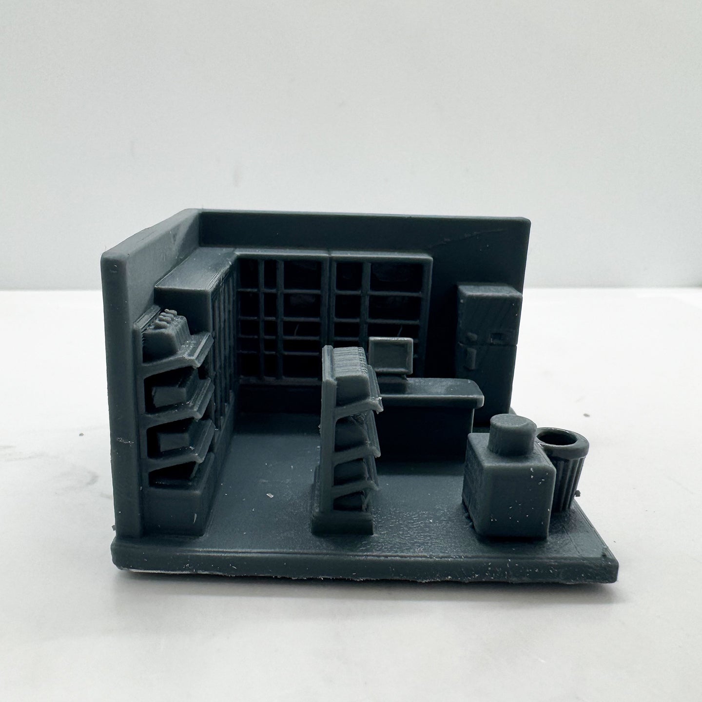 MRY-SFW LYTS113  3D Printed Miniature Convenience Store Scene Model - Full Detailed Facilities Set, Desktop Decor, Diorama Scene DIY Unpainted All-in-One Printed Kit HO Scale